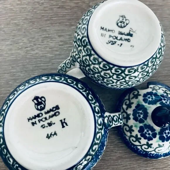 Boleslawiec 5-pc Polish Pottery Coffee Tea Service Set - Picture 3 of 9